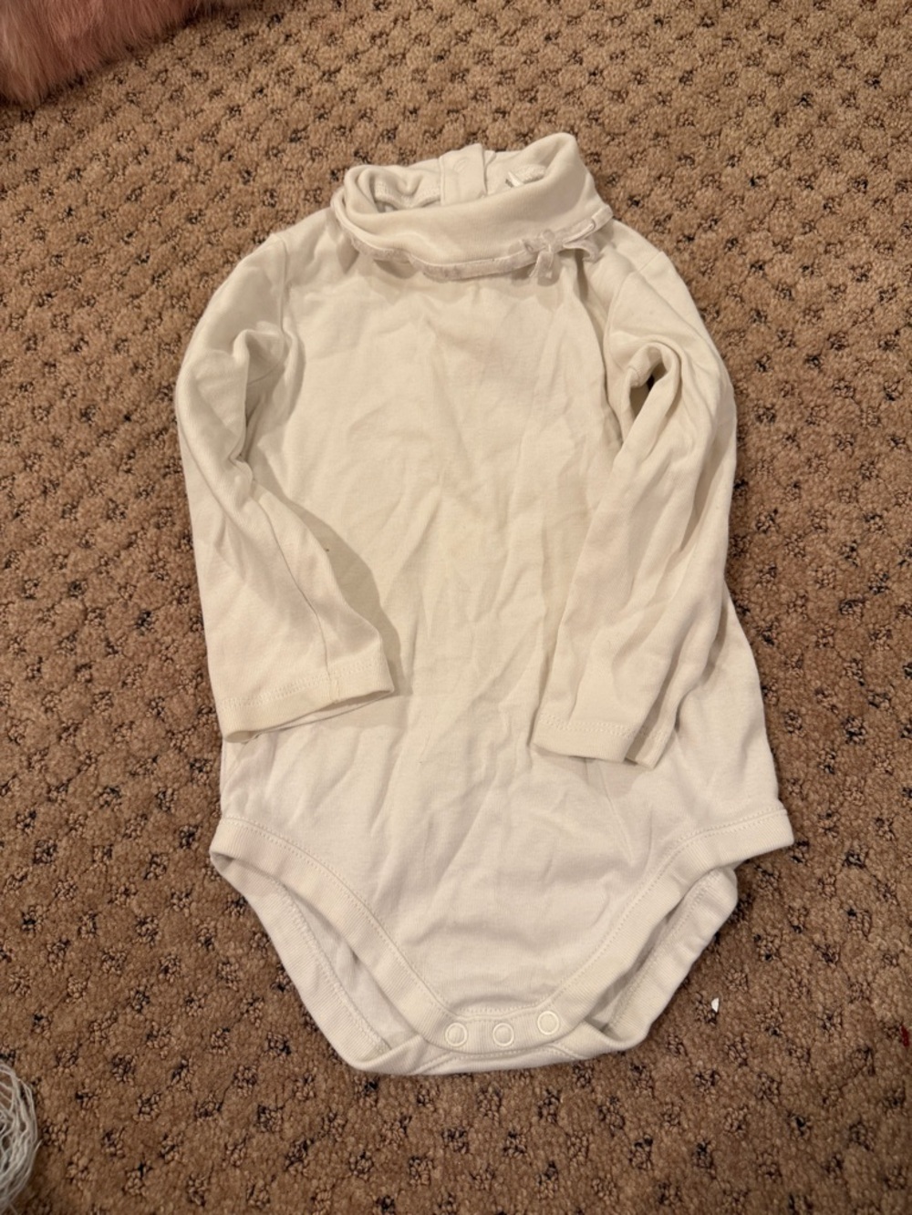 Janie and Jack Cream Long-Sleeve Turtleneck Bodysuit